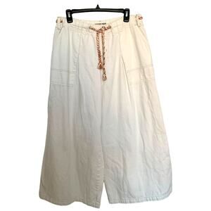 Free People CRVY Baggy High Rise Wide Leg Stretch Waist Belted Pants Size 28